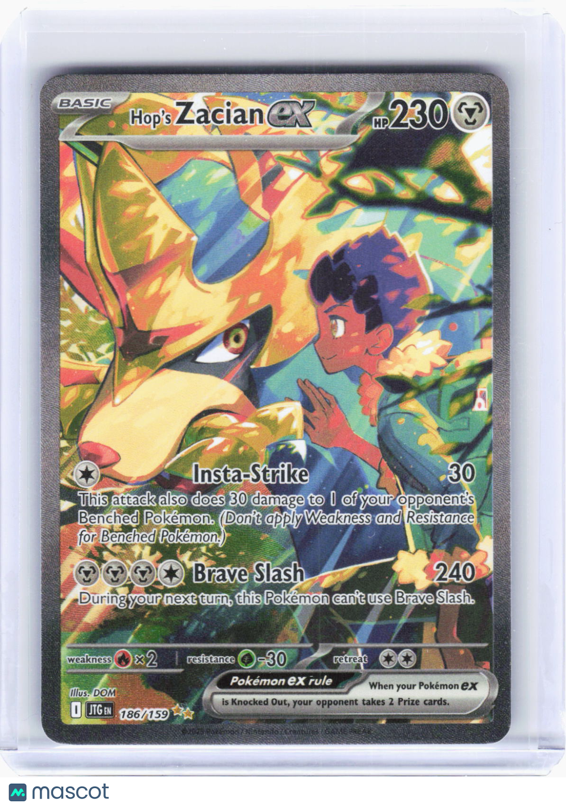 2025 Pokemon—Hop's Zacian ex #186/159 Journey Together—SIR Holo