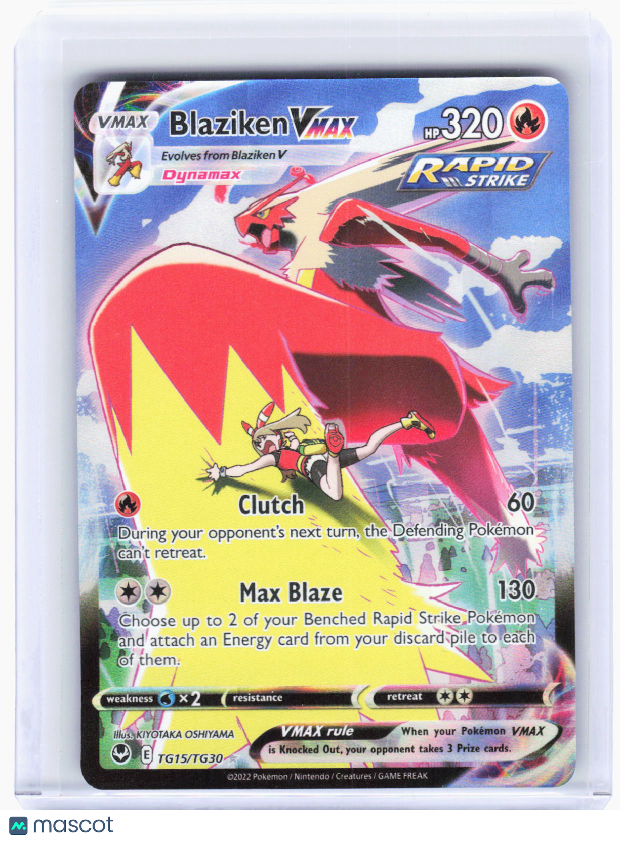 2022 Pokemon—Blaziken VMAX #TG15 Silver Tempest Trainer Gallery—Ultra Rare Holo