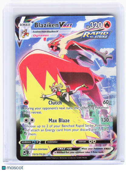 2022 Pokemon—Blaziken VMAX #TG15 Silver Tempest Trainer Gallery—Ultra Rare Holo