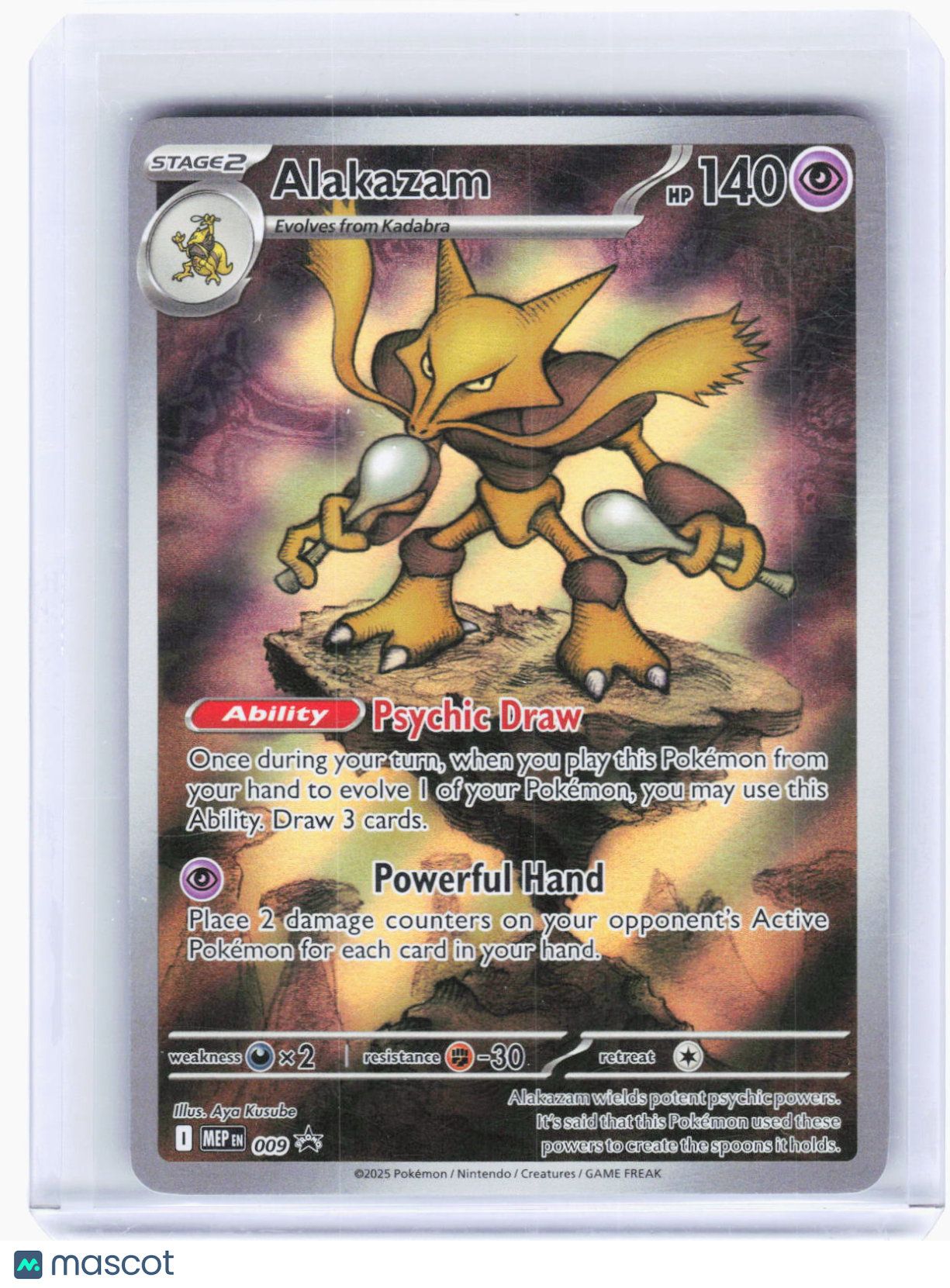 2025 Pokemon—Alakazam #009 Mega Evolution Promo Cards—Black Star Promo Foil