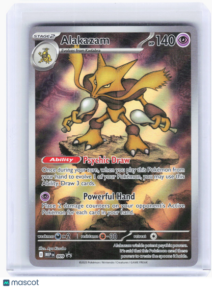 2025 Pokemon—Alakazam #009 Mega Evolution Promo Cards—Black Star Promo Foil