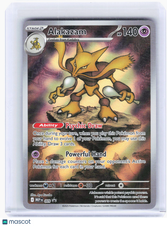 2025 Pokemon—Alakazam #009 Mega Evolution Promo Cards—Black Star Promo Foil