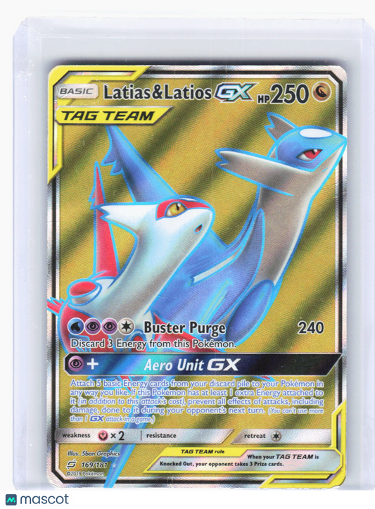 2019 Pokemon—Latias & Latios GX (Full Art) #169/181 Team Up—UR Foil (DMG)