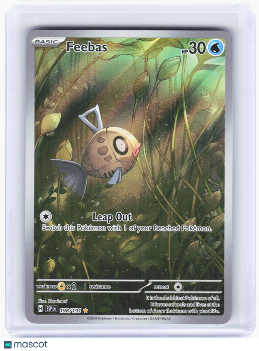 Pokemon—Feebas #198/191 2024 Surging Sparks—Illustration Rare Foil