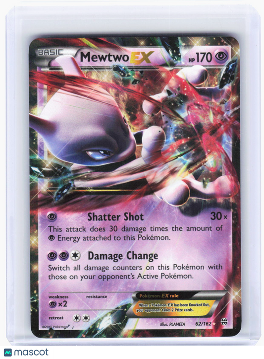 2015 Pokemon—Mewtwo EX #62/162 BREAKthrough—Ultra Rare Foil