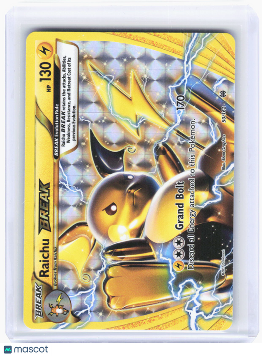 2015 Pokemon—Raichu BREAK #50/162 BREAKthrough—Rare BREAK Foil (Lightly Played)
