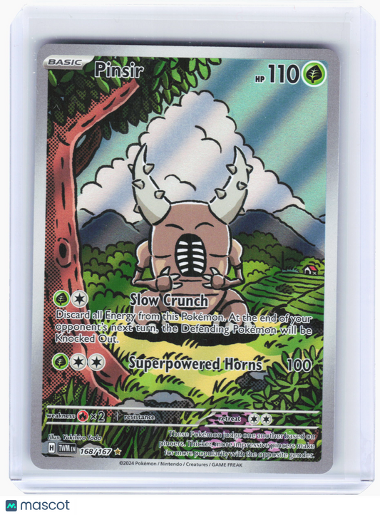 2024 Pokemon—Pinsir #168 Twilight Masquerade—Illustration Rare Holo