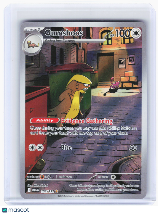 2025 Pokemon—Gumshoos #153 Mega Evolution—Illustration Rare Holo