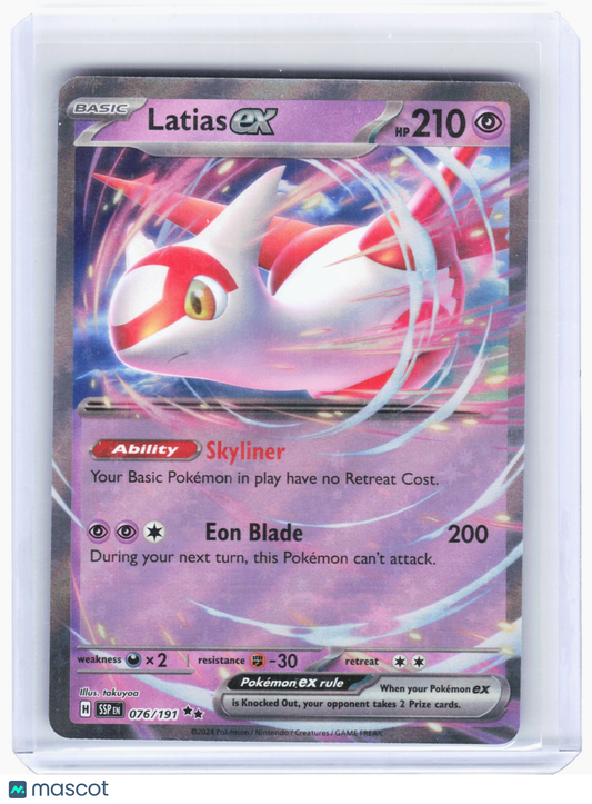 2024 Pokemon—Latias EX #76 Surging Sparks—Double Rare Holo