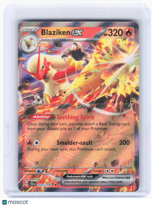 2025 Pokemon—Blaziken EX #24 Journey Together—Double Rare Holo