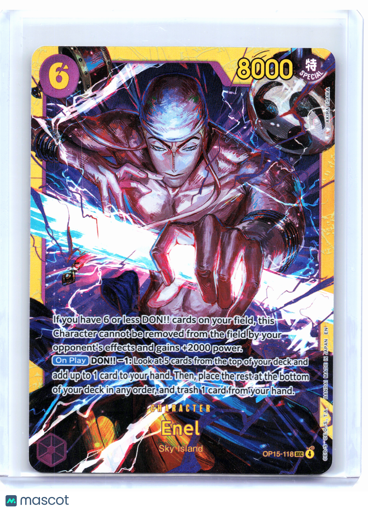 2026 One Piece TCG—Enel #OP15-118 Adventure on Kami's Island—Secret Rare Foil