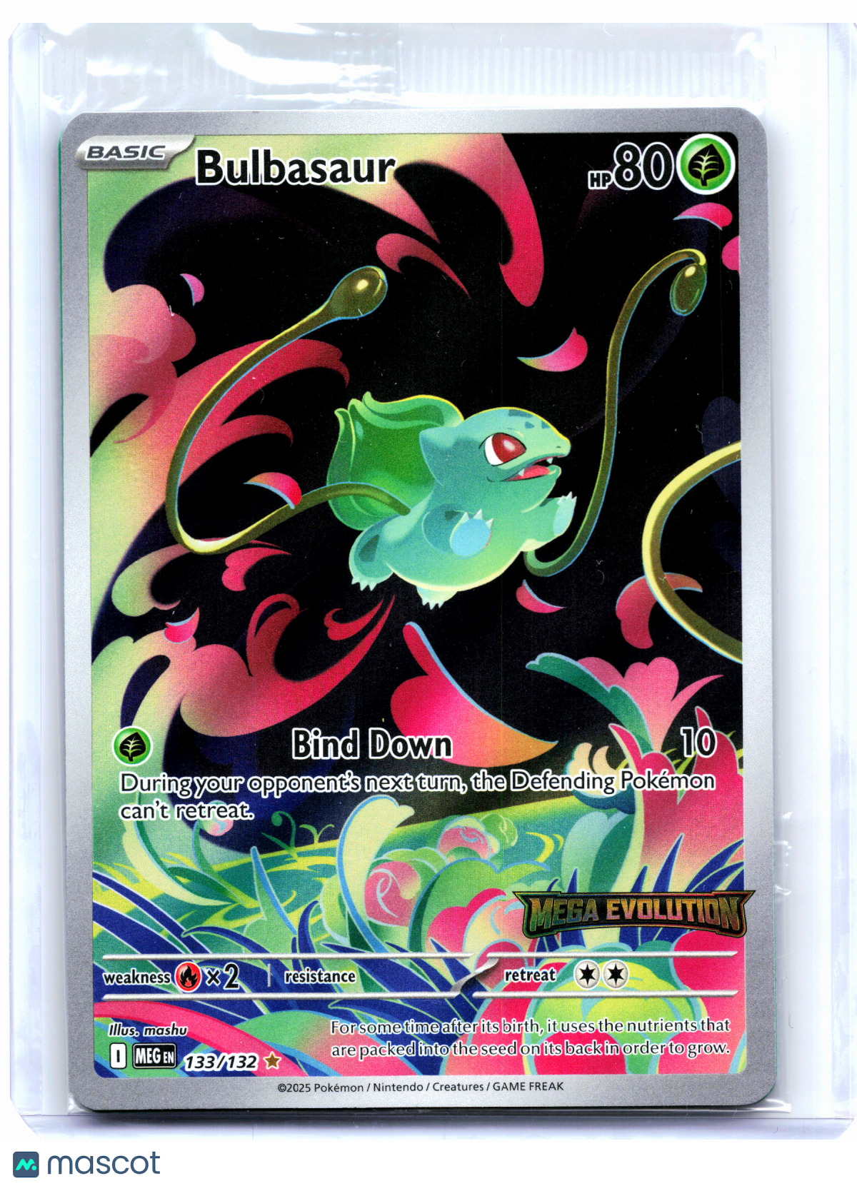 2025 Pokemon—Bulbasaur (Mega Evolution Stamped) #133/132 MCAP—IR [Sealed]