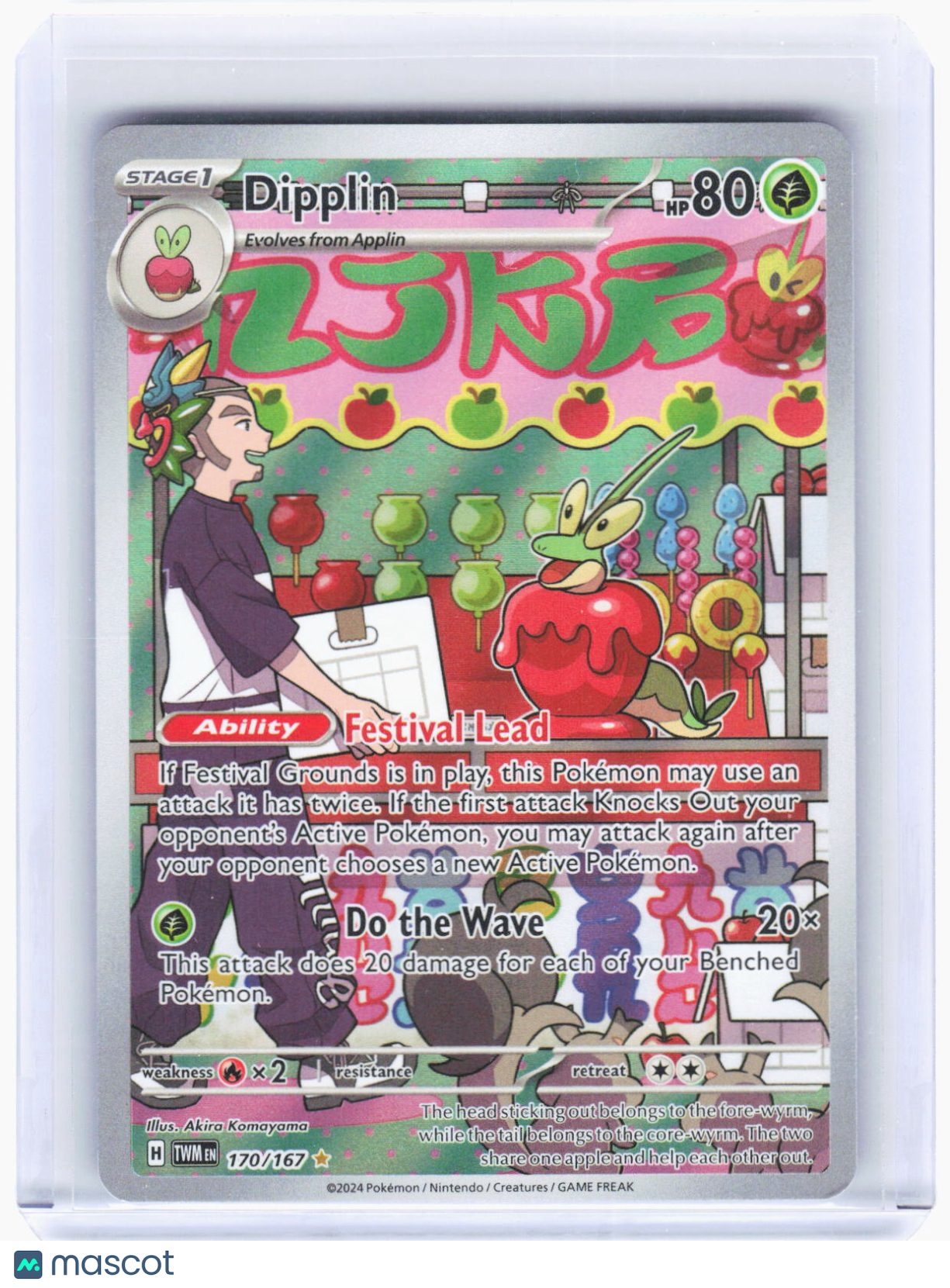 2024 Pokemon—Dipplin #170/167 Twilight Masquerade—Illustration Rare Foil