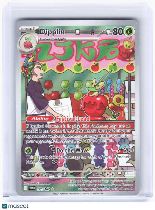 2024 Pokemon—Dipplin #170/167 Twilight Masquerade—Illustration Rare Foil