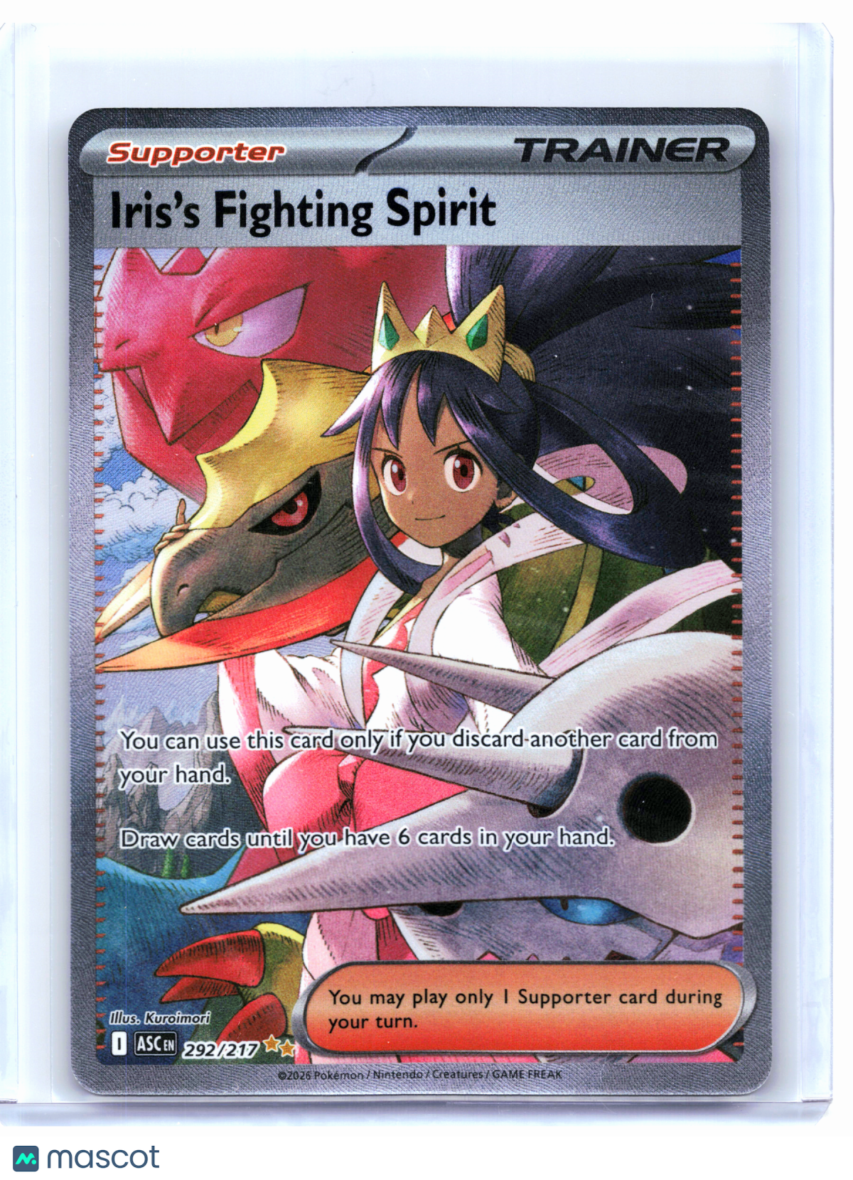 2026 Pokemon—Iris's Fighting Spirit #292/217 Ascended Heroes—SIR Holo