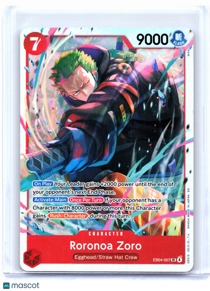2026 One Piece—Roronoa Zoro #EB04-007 Adventure on Kami's Island—Super Rare Foil