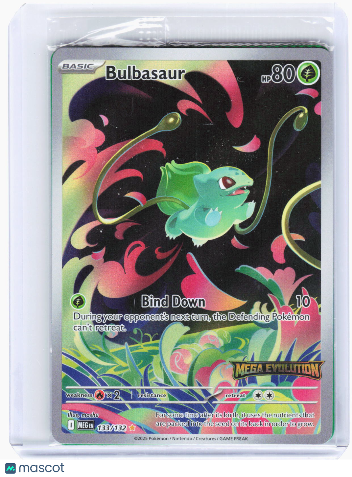 2025 Pokemon—Bulbasaur (ME Stamped) #133/132 Mega Evolution—IR Foil (Sealed)