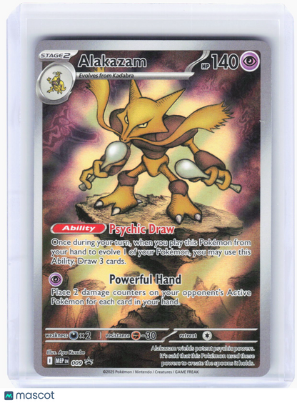2025 Pokemon—Alakazam #009 Mega Evolution Promo Cards—Black Star Promo Foil