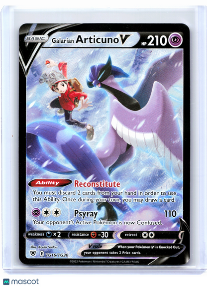 2022 Pokemon—Galarian Articuno V #TG16 Astral Radiance Trainer Gallery—UR [LP]