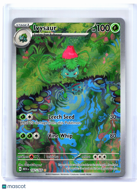 2023 Pokemon—Ivysaur #167/165 Scarlet & Violet 151—Illustration Rare Holo