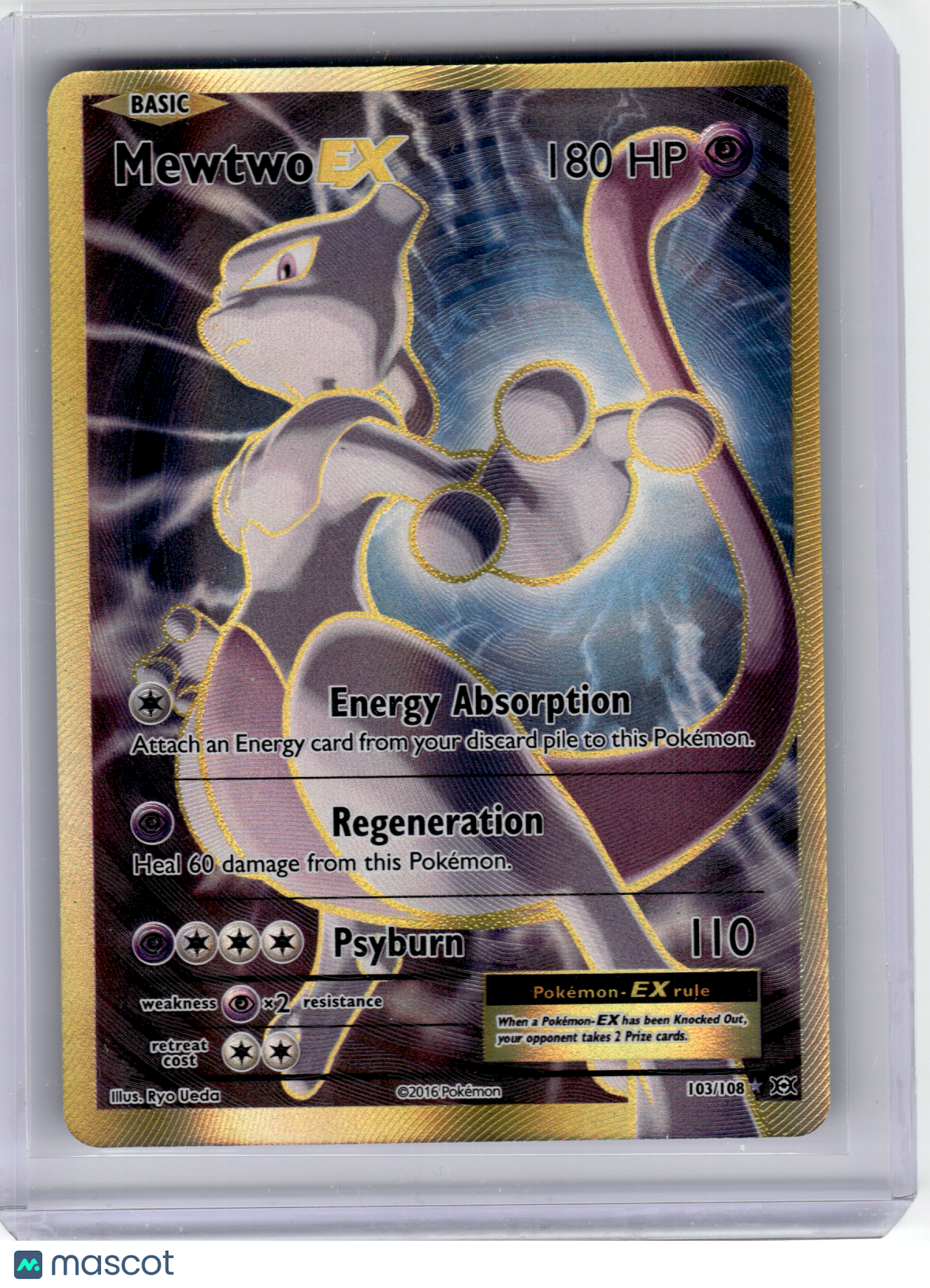 2016 Pokemon—Mewtwo EX #103/108 Evolutions—Ultra Rare Holo – Papa Joey ...