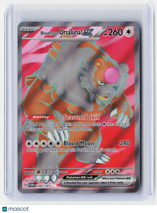 2024 Pokemon—Bloodmoon Ursaluna ex #202/167 Twilight Masquerade—Holo