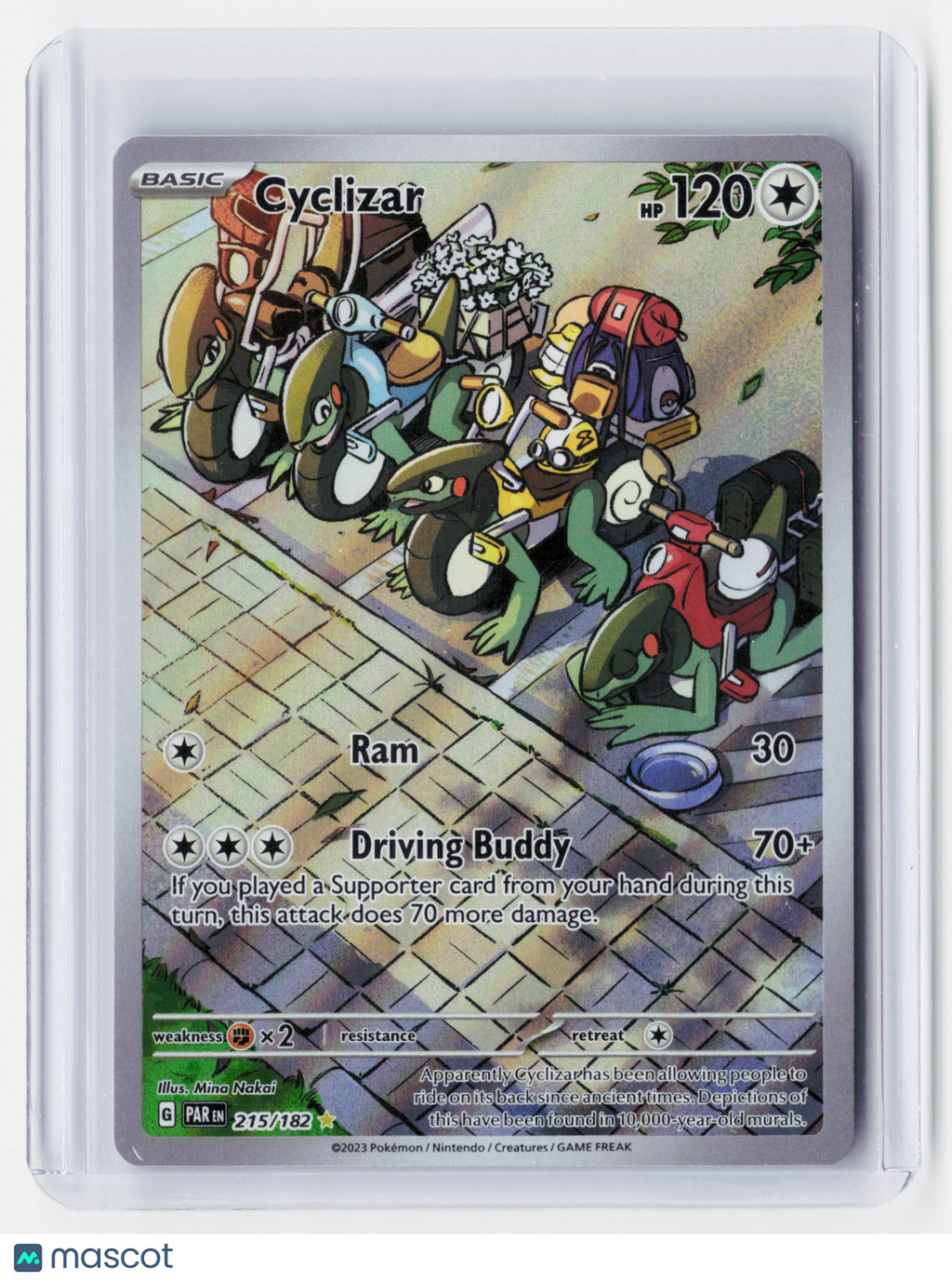 2023 Pokemon—Cyclizar #215/182 Paradox Rift—Illustration Rare Foil