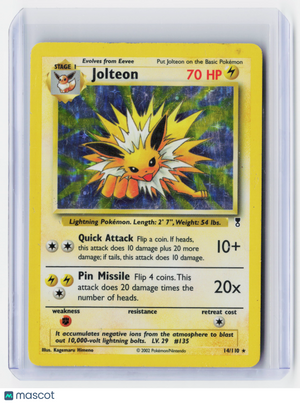 2002 Pokemon—Jolteon #14/110 Legendary Collection—Holo (Damaged)