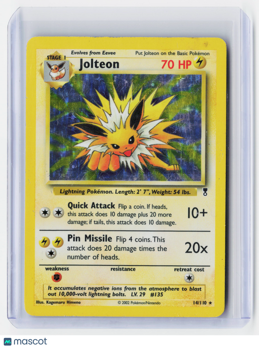 2002 Pokemon—Jolteon #14/110 Legendary Collection—Holo (Damaged)