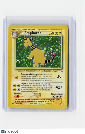 2000 Pokemon—Ampharos #1/64 Neo Genesis—Holo German (HP)