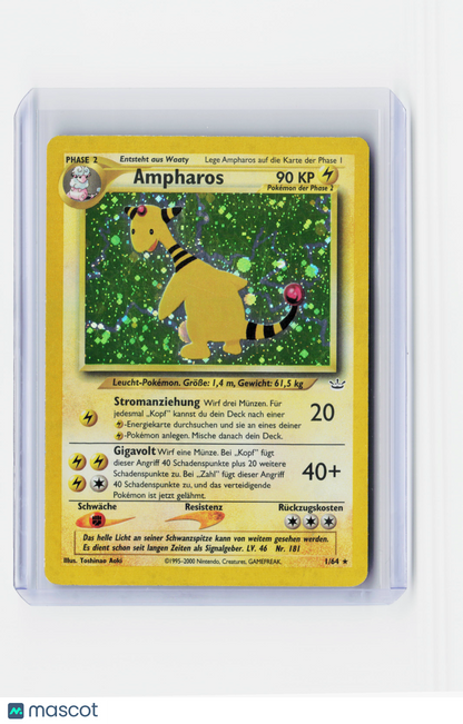 2000 Pokemon—Ampharos #1/64 Neo Genesis—Holo German (HP)