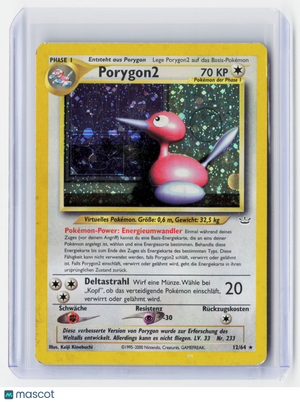 2001 Pokemon—Porygon2 #12/64 Neo Revelation—Rare Holo German [Damaged]