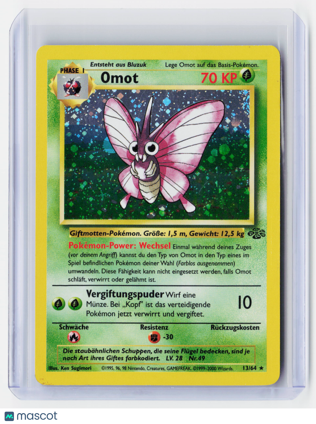 2000 Pokemon—Venomoth #13/64 Jungle—Holo German (HP)