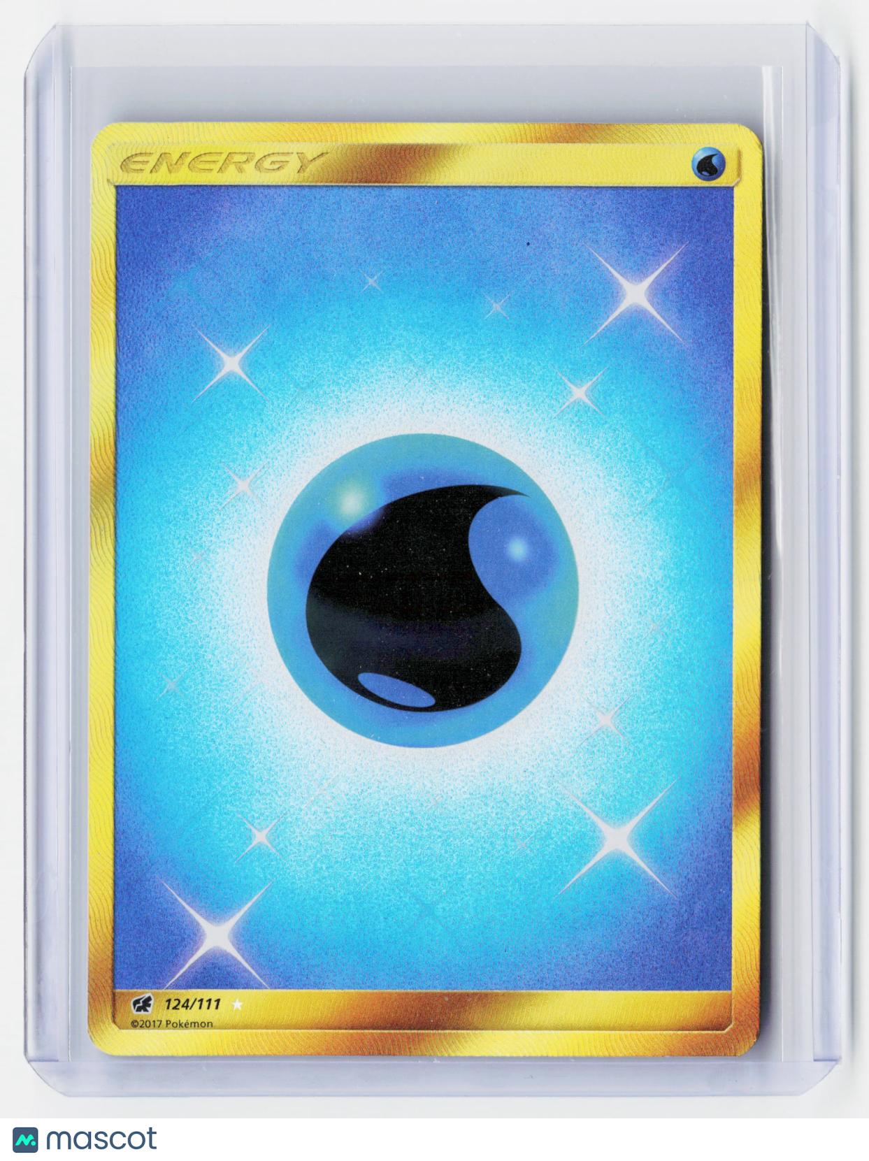 2017 Pokemon—Water Energy #124/111 Crimson Invasion—Secret Rare Holo