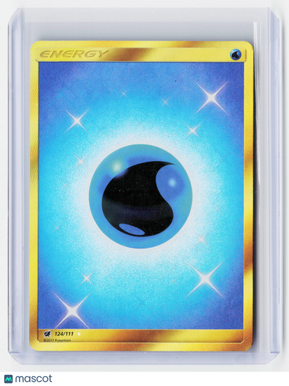 2017 Pokemon—Water Energy #124/111 Crimson Invasion—Secret Rare Holo