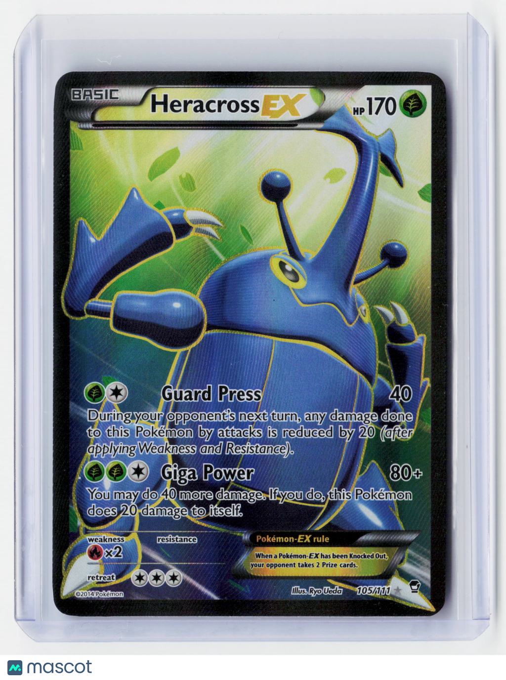 2014 Pokemon—Heracross EX (Full Art) #105/111 Furious Fists—Ultra Rare Holo