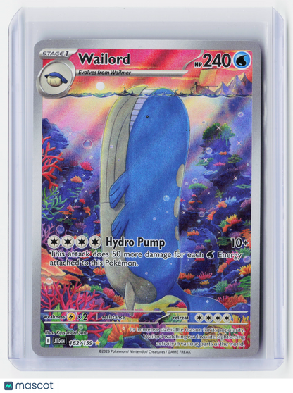 2025 Pokemon—Wailord #162/159 Scarlet & Violet Journey Together—Secret Rare Holo