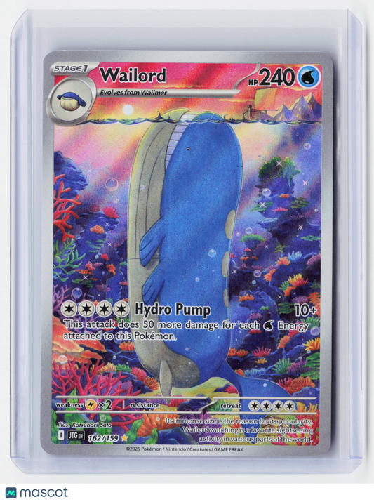 2025 Pokemon—Wailord #162/159 Scarlet & Violet Journey Together—Secret Rare Holo