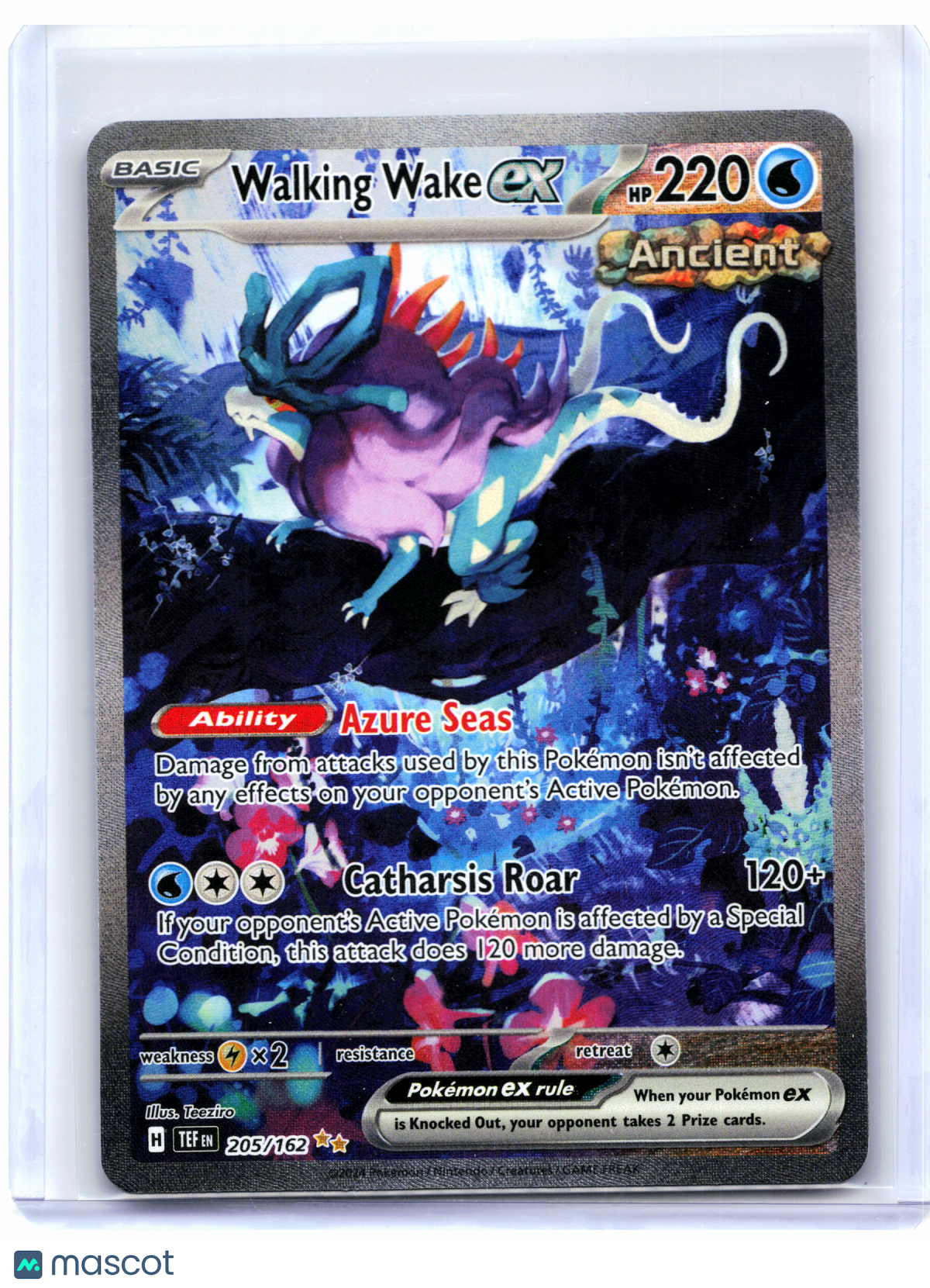2024 Pokemon—Walking Wake ex #205/162 Temporal Forces—Special Illustration Rare