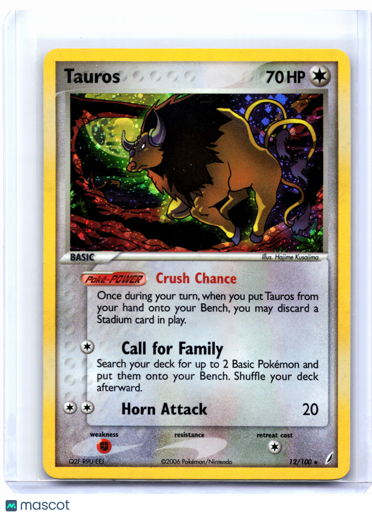 2006 Pokemon—Tauros #12/100 EX Crystal Guardians—Holo Rare [Lightly Played]
