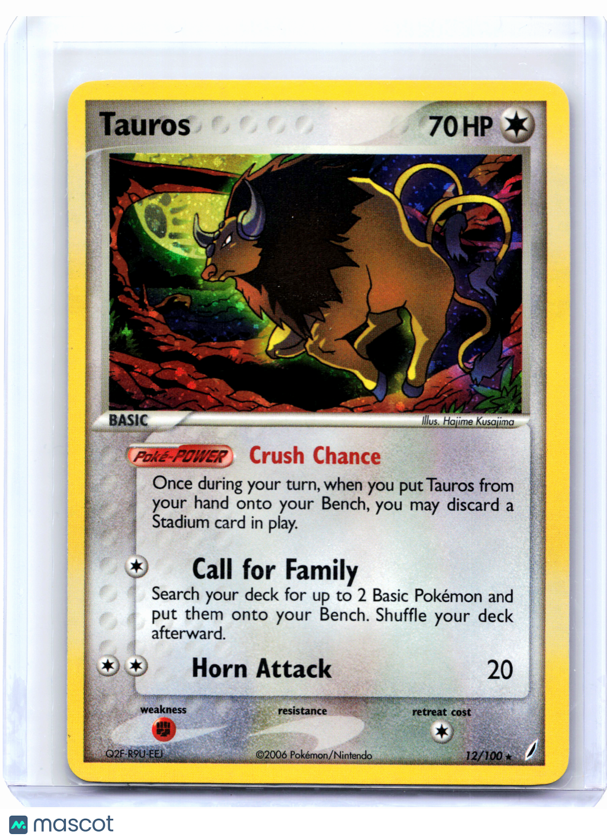 2006 Pokemon—Tauros #12/100 EX Crystal Guardians—Holo Rare [Lightly Played]