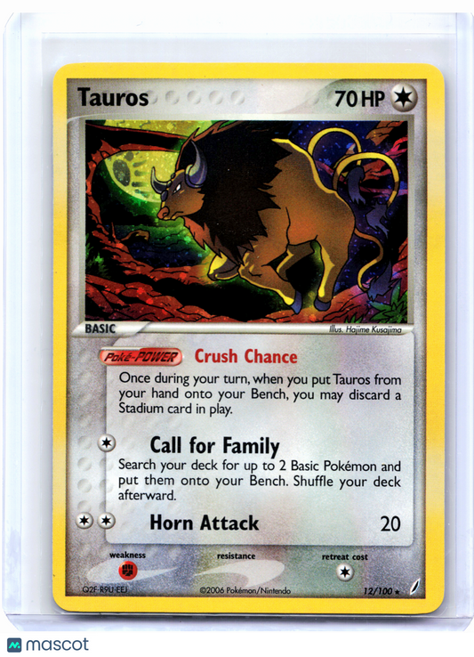 2006 Pokemon—Tauros #12/100 EX Crystal Guardians—Holo Rare [Lightly Played]