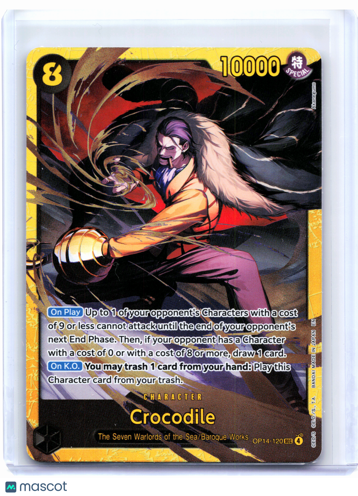 2026 One Piece Card Game—Crocodile #OP14-120 The Azure Sea's Seven—SEC Foil