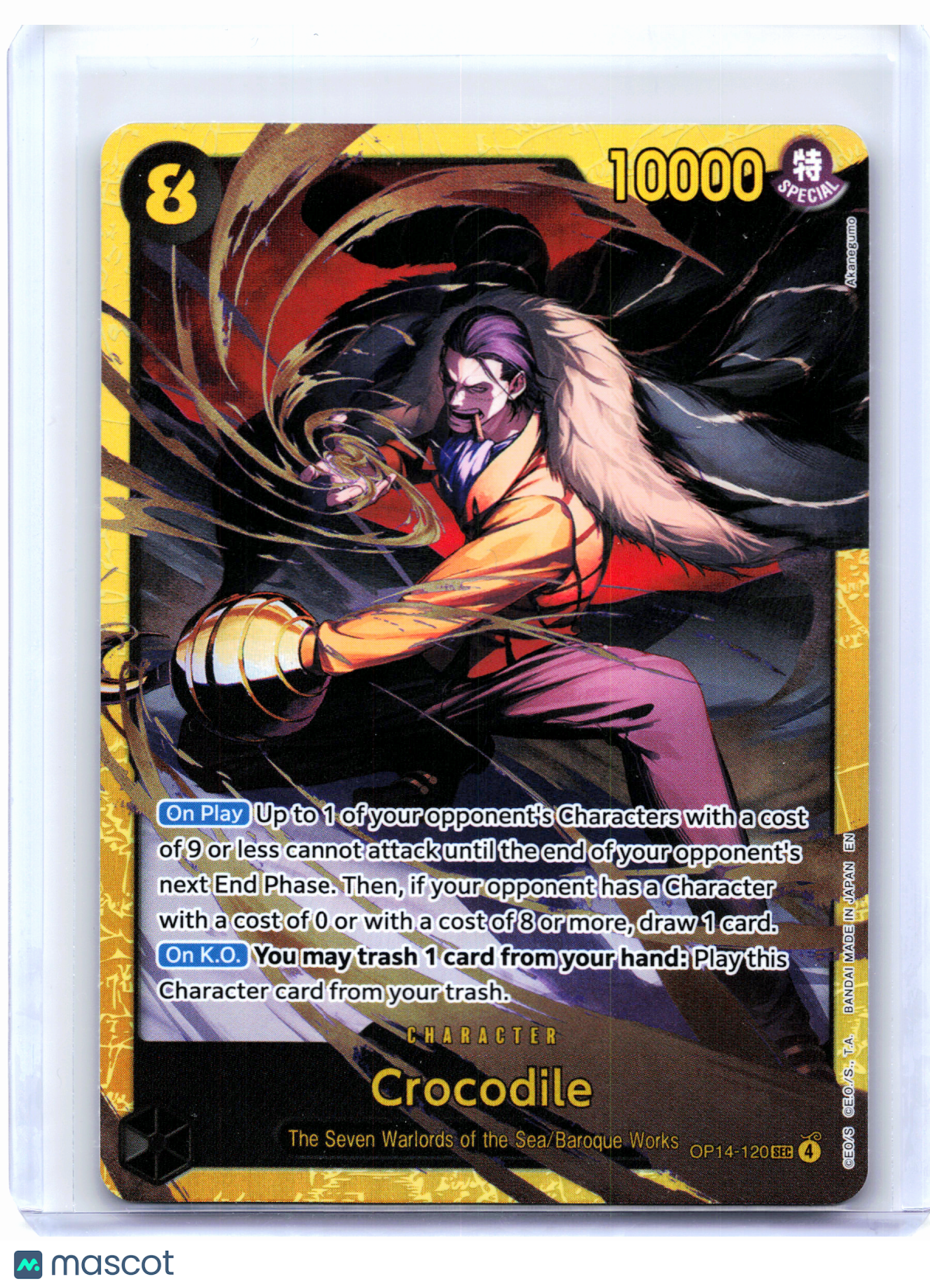 2026 One Piece Card Game—Crocodile #OP14-120 The Azure Sea's Seven—SEC Foil