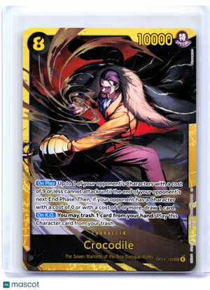 2026 One Piece Card Game—Crocodile #OP14-120 The Azure Sea's Seven—SEC Foil