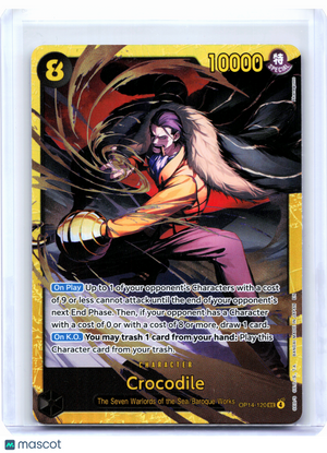 2026 One Piece Card Game—Crocodile #OP14-120 The Azure Sea's Seven—SEC Foil