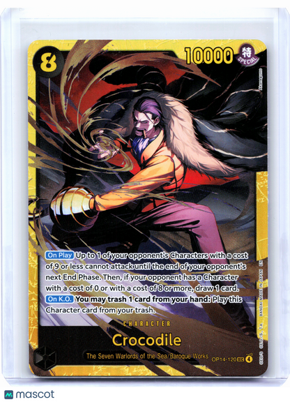 2026 One Piece Card Game—Crocodile #OP14-120 The Azure Sea's Seven—SEC Foil