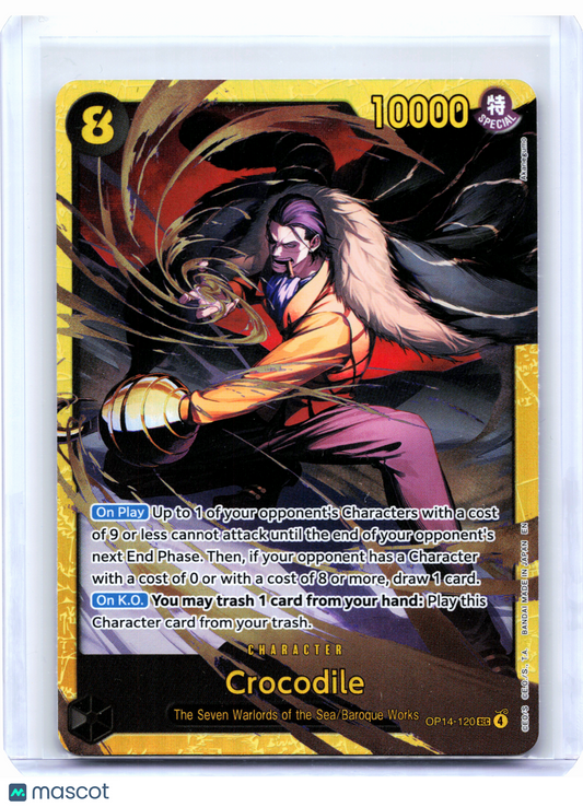 2026 One Piece Card Game—Crocodile #OP14-120 The Azure Sea's Seven—SEC Foil