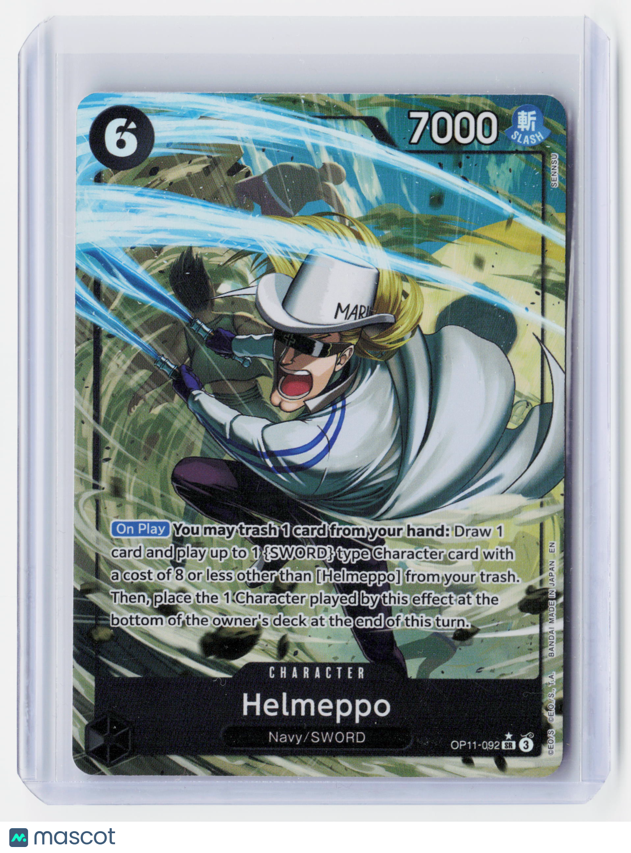 2025 One Piece CG—Helmeppo (Alt Art) #OP11-092 A Fist of Divine Speed—SR Holo