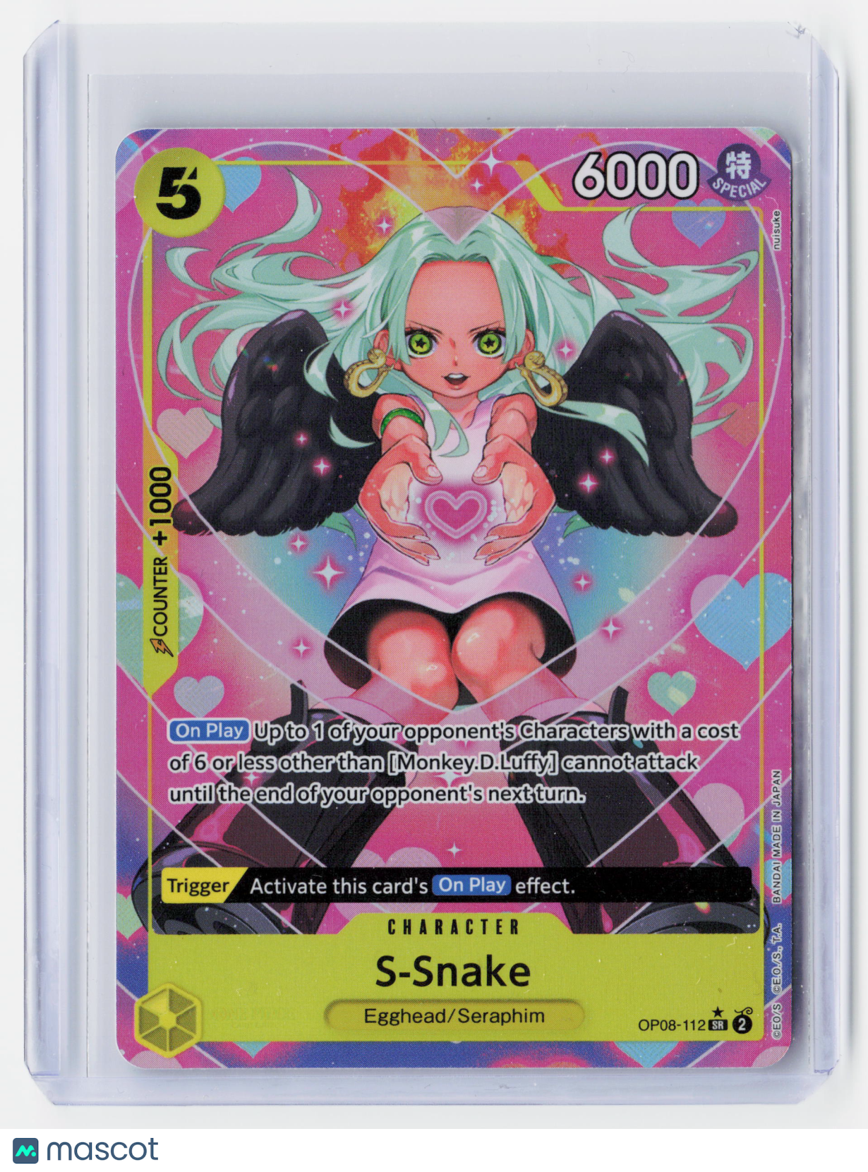 2024 One Piece Card Game—S-Snake (Parallel) #OP08-112 Two Legends (OP08)—SR Holo